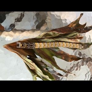 NW Yellow Gold over Stainless Steel Bracelet 8”L